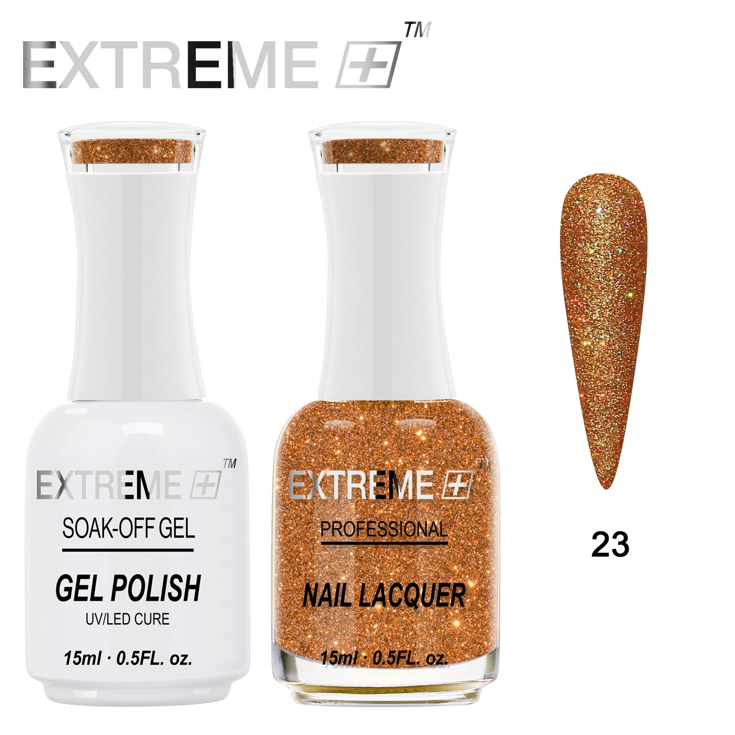 EXTREME+ Holo Chrome Gel Matching Lacquer - #023