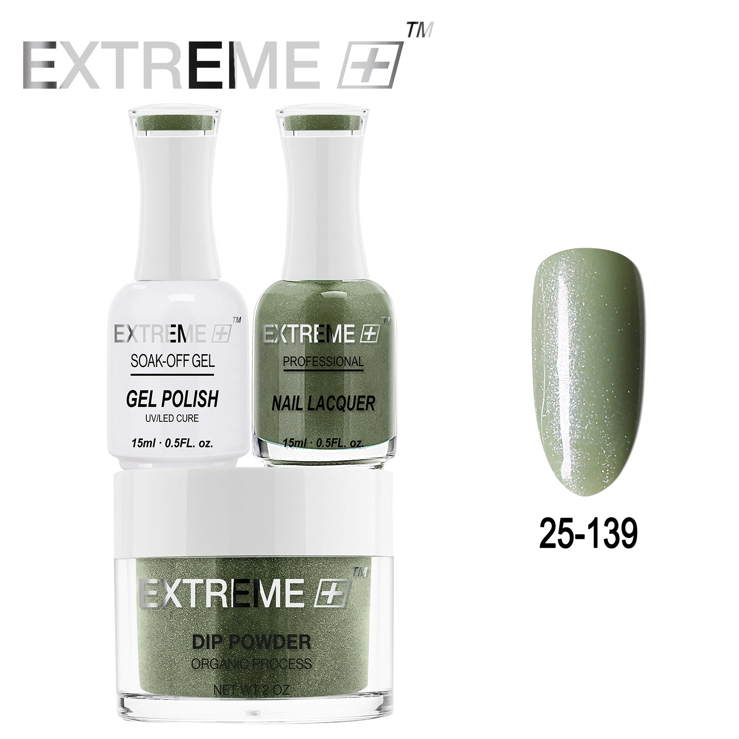 EXTREME+ All-in-One 3-in-1 Combo Set - Dip Powder, Gel Polish, and Nail Lacquer #025