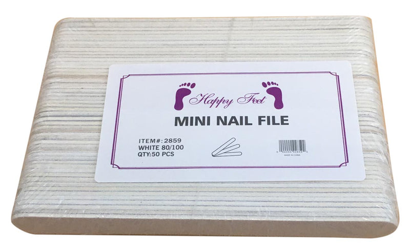 HappyFeet Nails Manicure File small 4" and 5" White