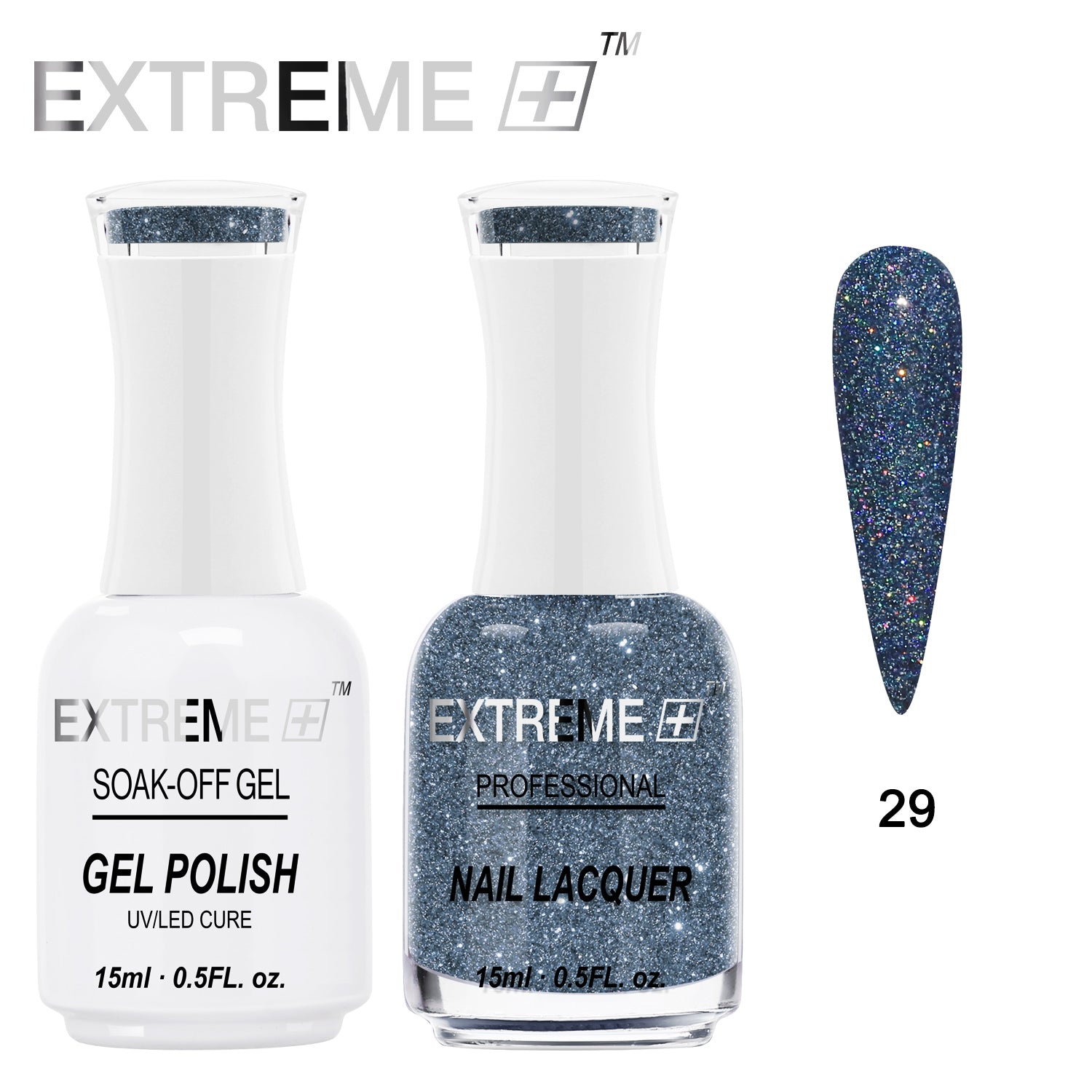 EXTREME+ Holo Chrome Gel Matching Lacquer - #029