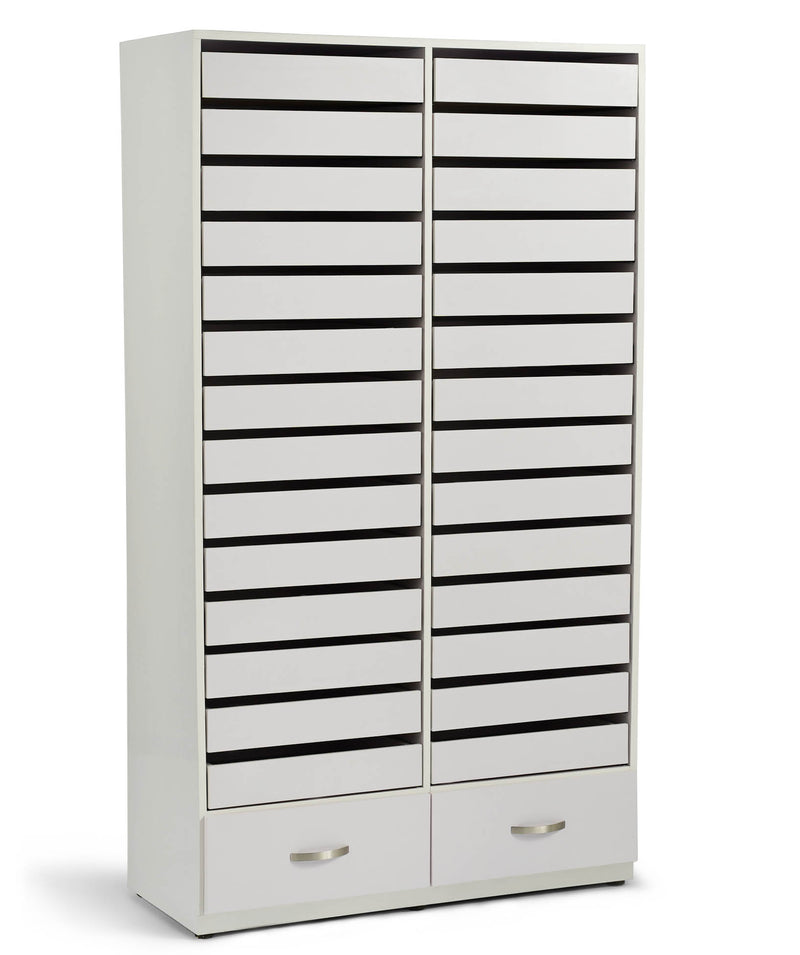 Cabinet Rack Display 68" - White Shiny Silver