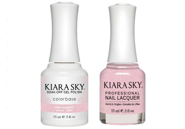 Kiara Sky All-In-One GEL + MATCHING LACQUER (DUO) - 5041 PINK STARDUST