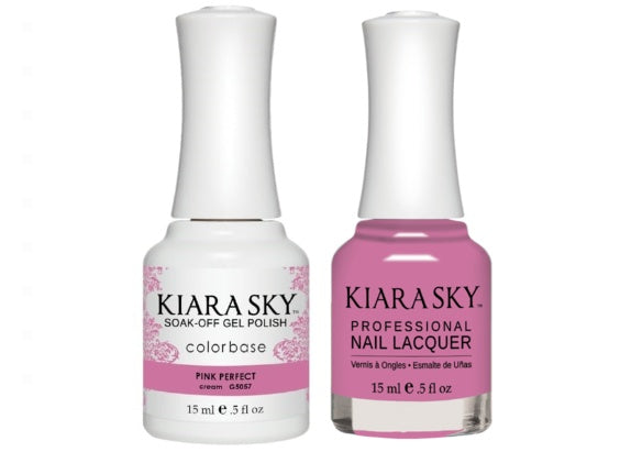 Kiara Sky All-In-One GEL + MATCHING LACQUER (DUO) - 5057 PINK PERFECT