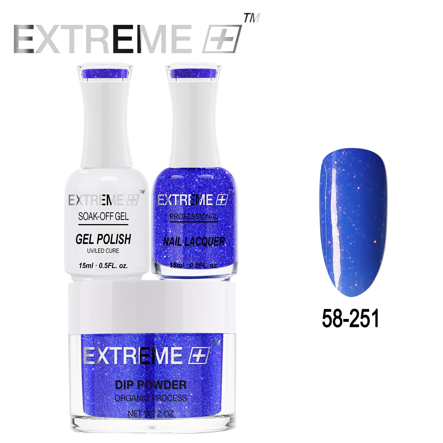 EXTREME+ All-in-One 3-in-1 Combo Set - Dip Powder, Gel Polish, and Nail Lacquer #058