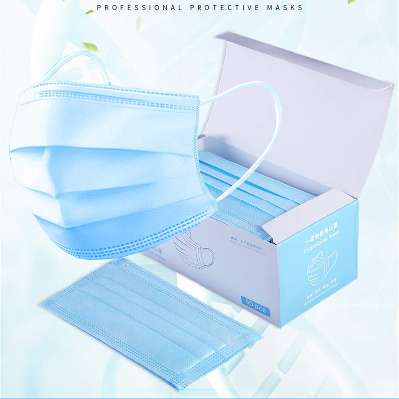 50 Pcs Non-Woven Face Mask Blue Disposable 3 Ply FDA Approved***SALE SALE SALE*** $5.95/BOX50  BUY 1 FREE 1