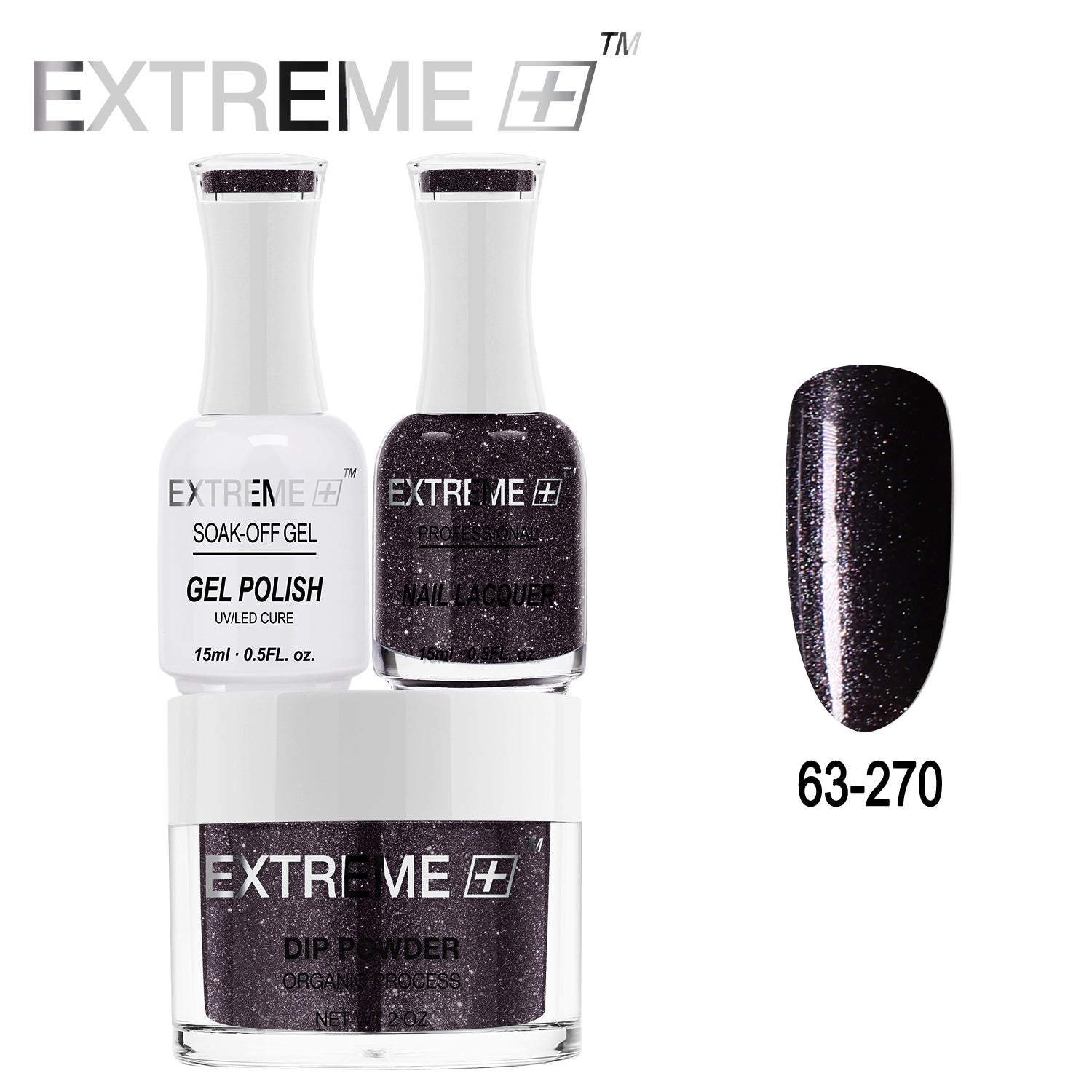 EXTREME+ All-in-One 3-in-1 Combo Set - Dip Powder, Gel Polish, and Nail Lacquer #063