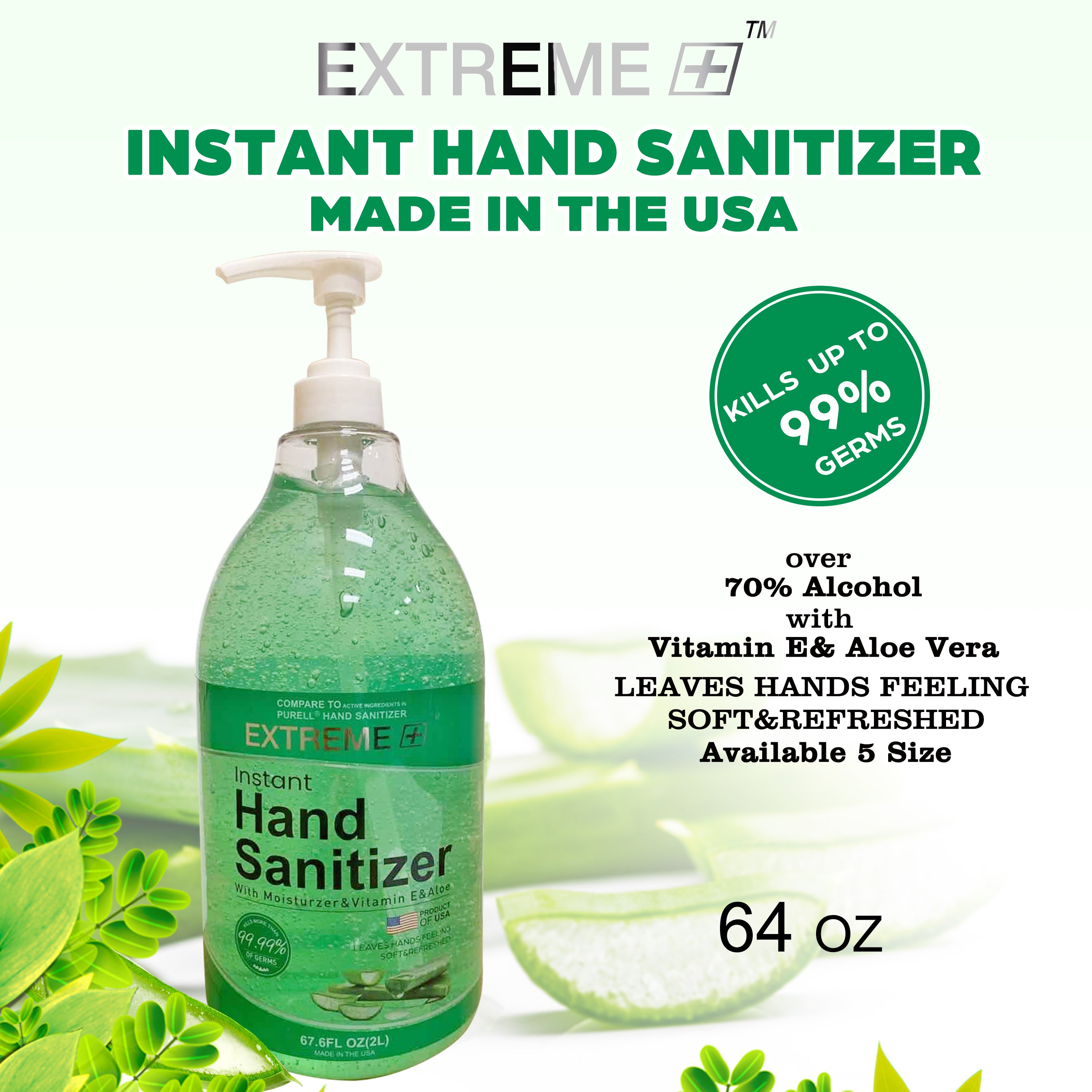 EXTREME+ Hand Sanitizer Gel,  64 oz