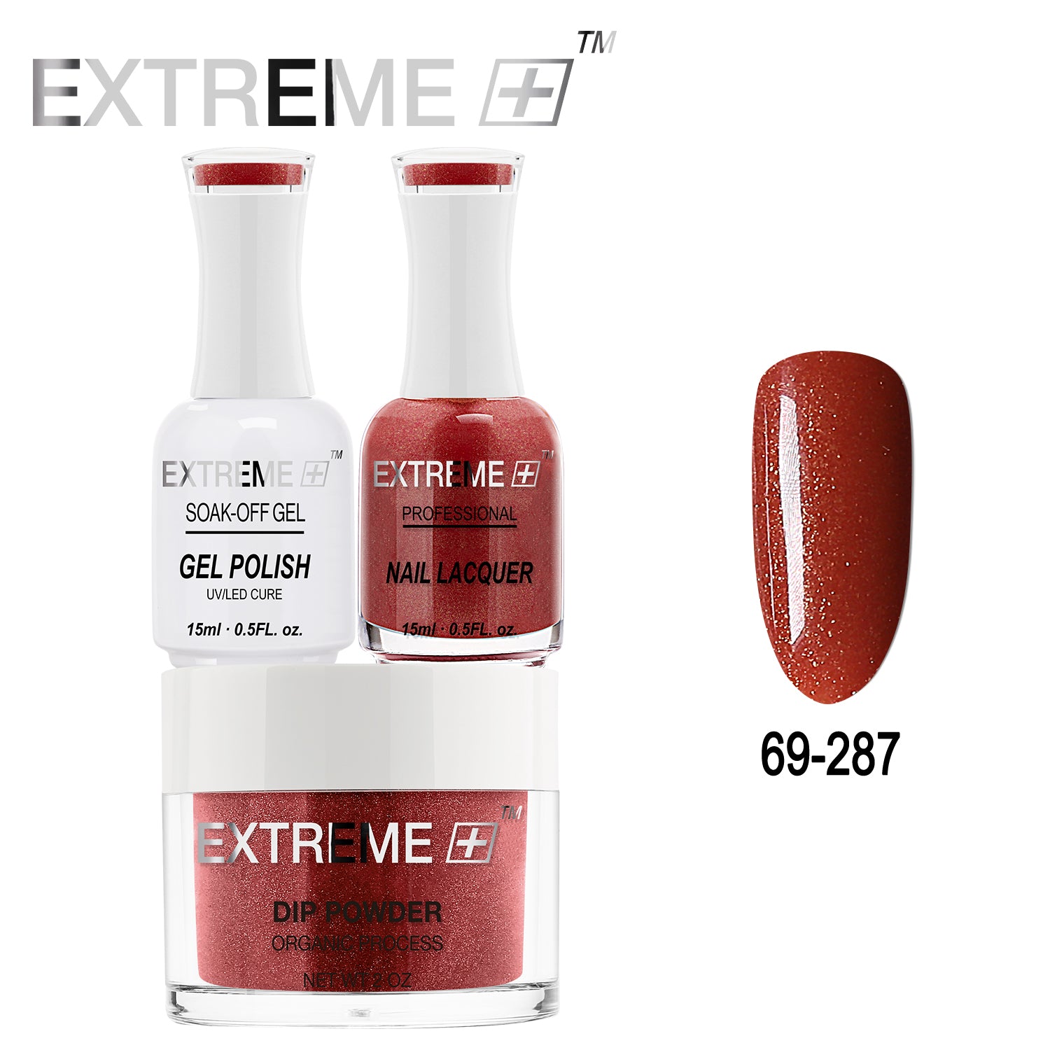 EXTREME+ All-in-One 3-in-1 Combo Set - Dip Powder, Gel Polish, and Nail Lacquer #069