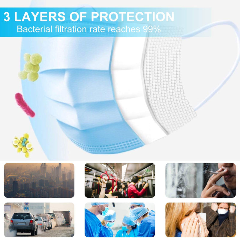50 Pcs Non-Woven Face Mask Blue Disposable 3 Ply FDA Approved***SALE SALE SALE*** $5.95/BOX50  BUY 1 FREE 1