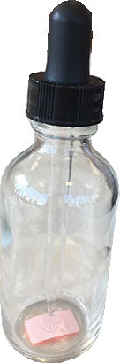 2 oz (60ml) CLEAR Glass Bottle - w/ Black Regular Glass Dropper