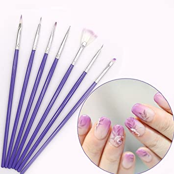 Nail Art Brush 7pcs Purple