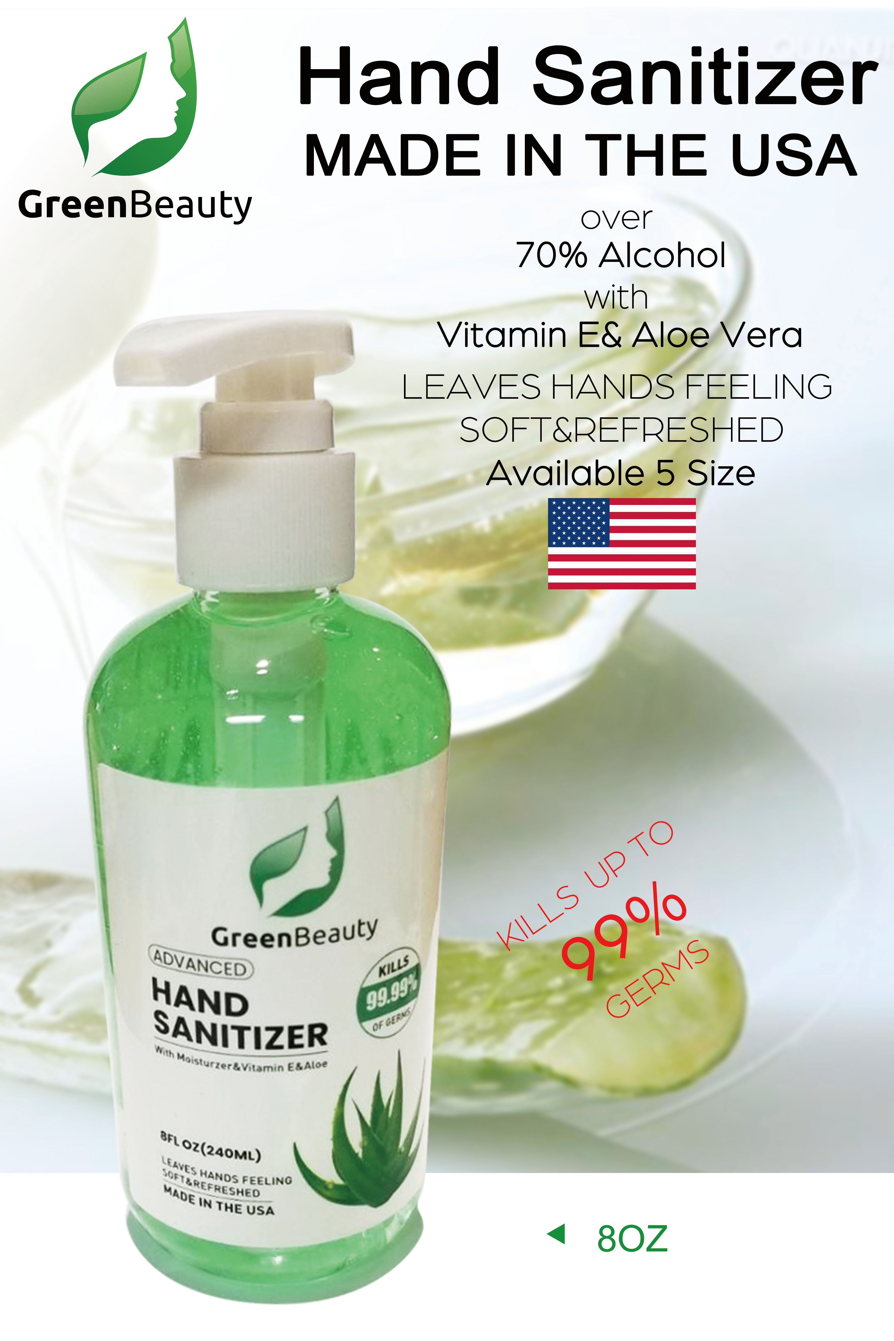 MUA 1 TẶNG 1 - GreenBeauty Hand Sanitizer 8 oz - FDA Phê Chuẩn