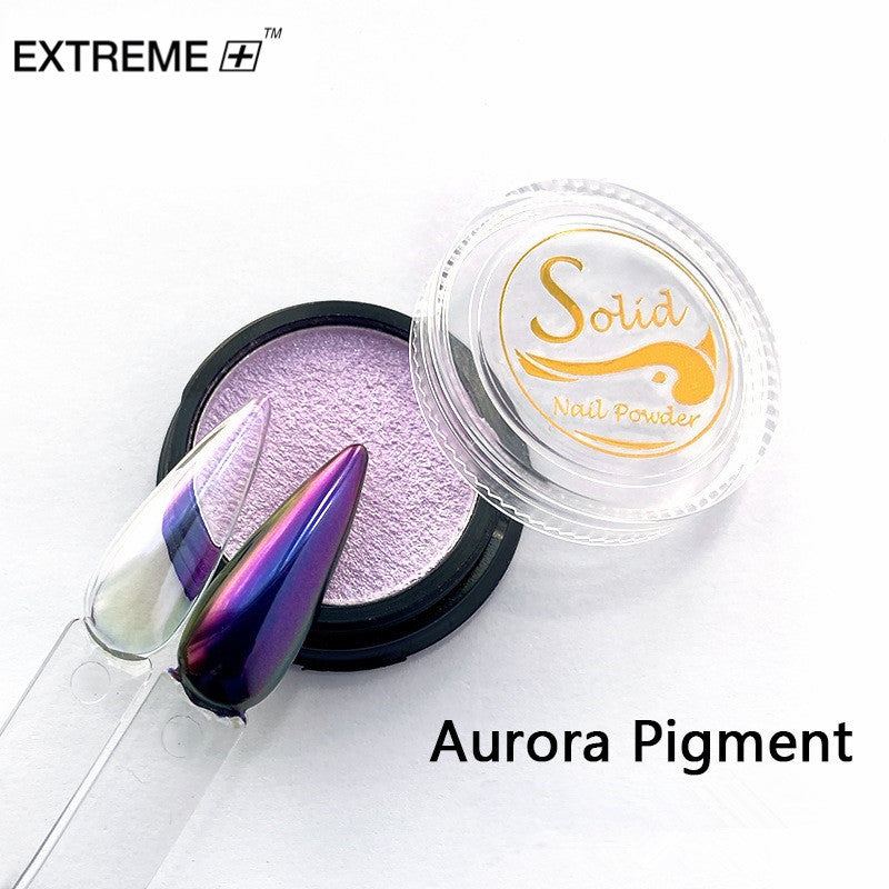 6 Colors Chrome Nail Powder Metallic Mirror Effect Aurora Magic