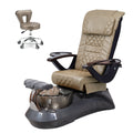 Falcon Pedicure Spa Chair Complete Set with Pedi Stool - Gray Base - Black Bowl - Carbon Fiber