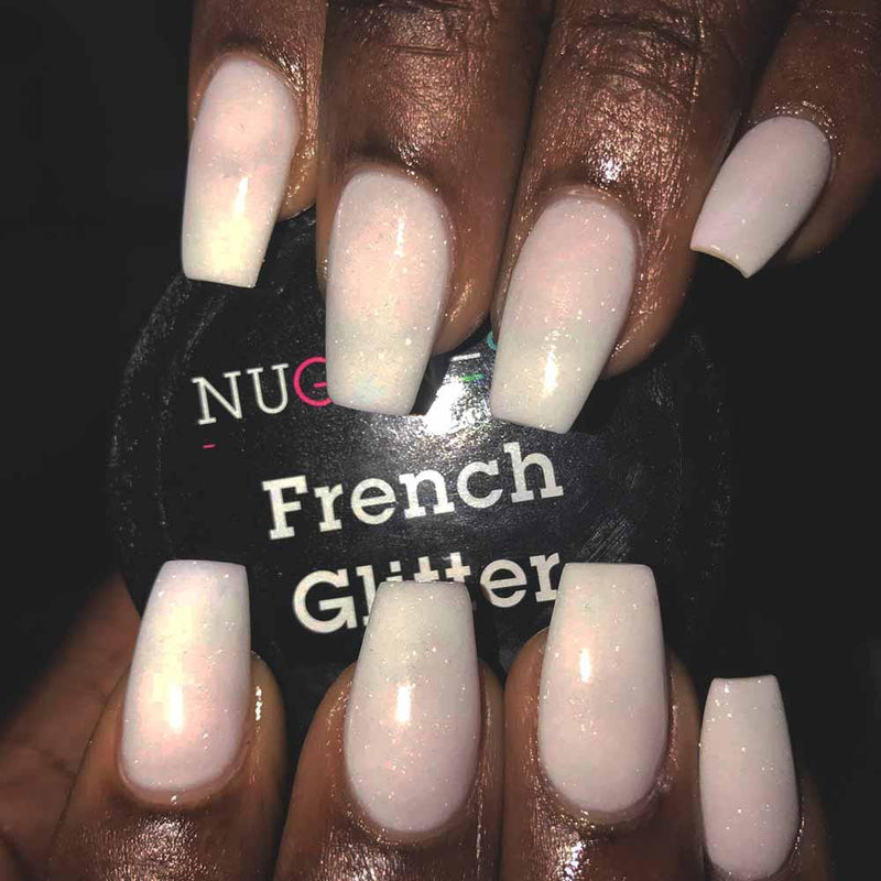 Nugenesis Dipping - Pink &amp; White: French Glitter 16 oz
