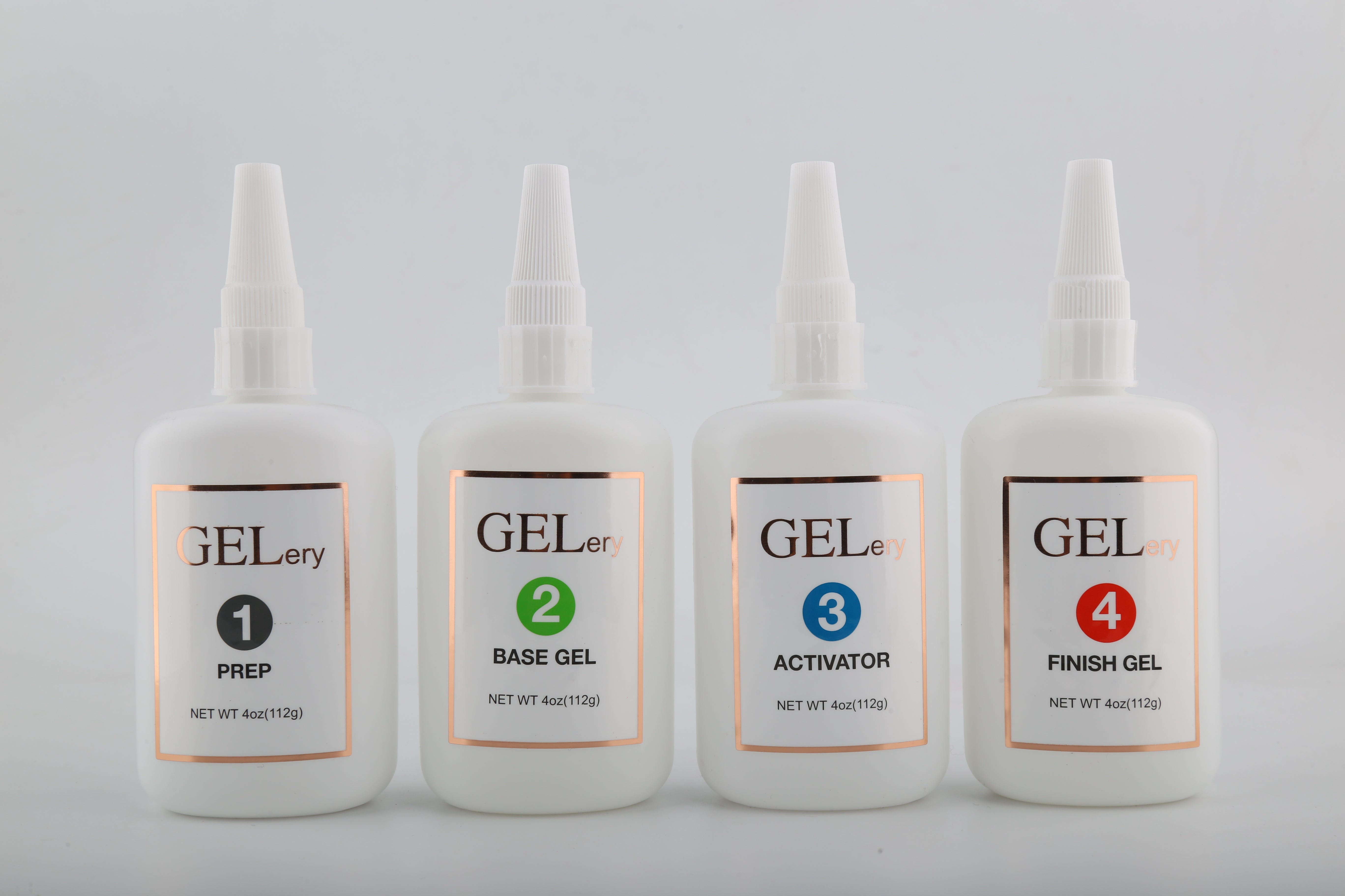 GELery Dipping Liquid 4 oz - Trọn Bộ 4 cái (Prep, Base Gel, Activator, Finish Gel)