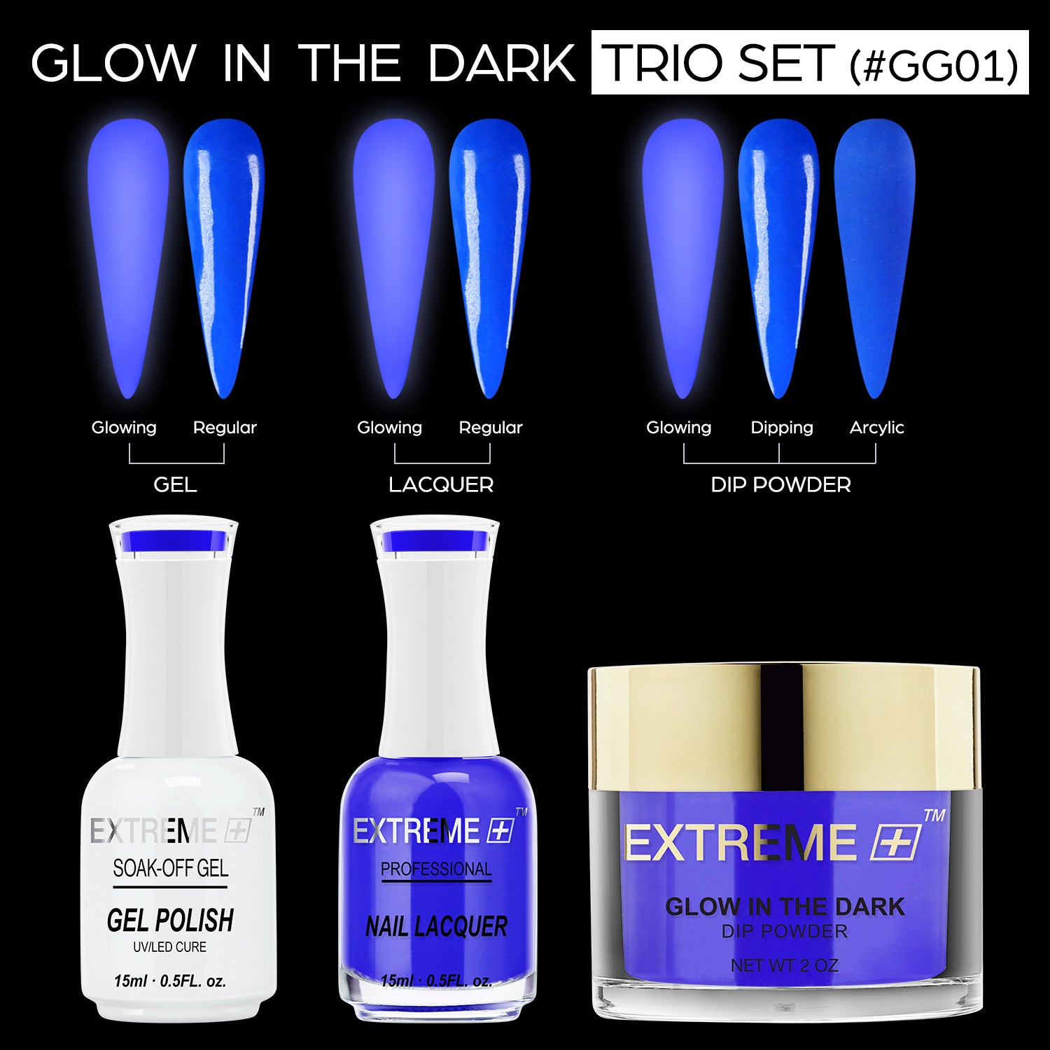 EXTREME+ 3 in 1 Combo Set - Glow in the Dark - #01