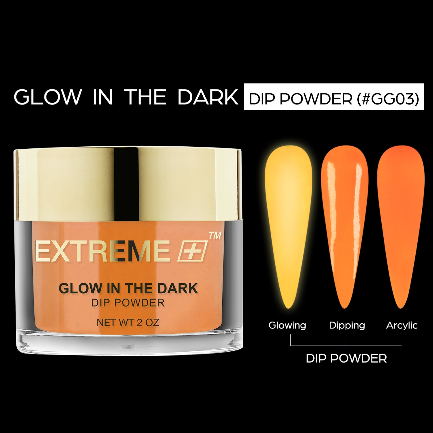 EXTREME+ SUPER Glow in the Dark Dip Powder 2 oz - #003