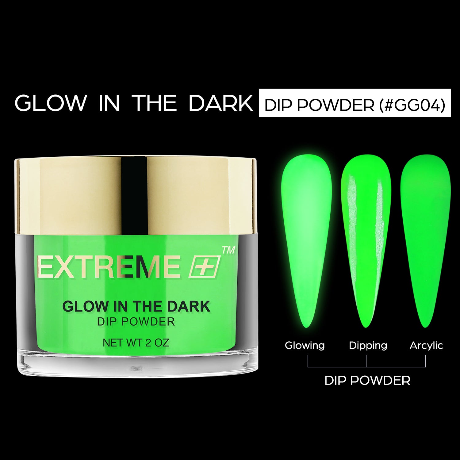 EXTREME+ SUPER Glow in the Dark Dip Powder 2 oz - #004