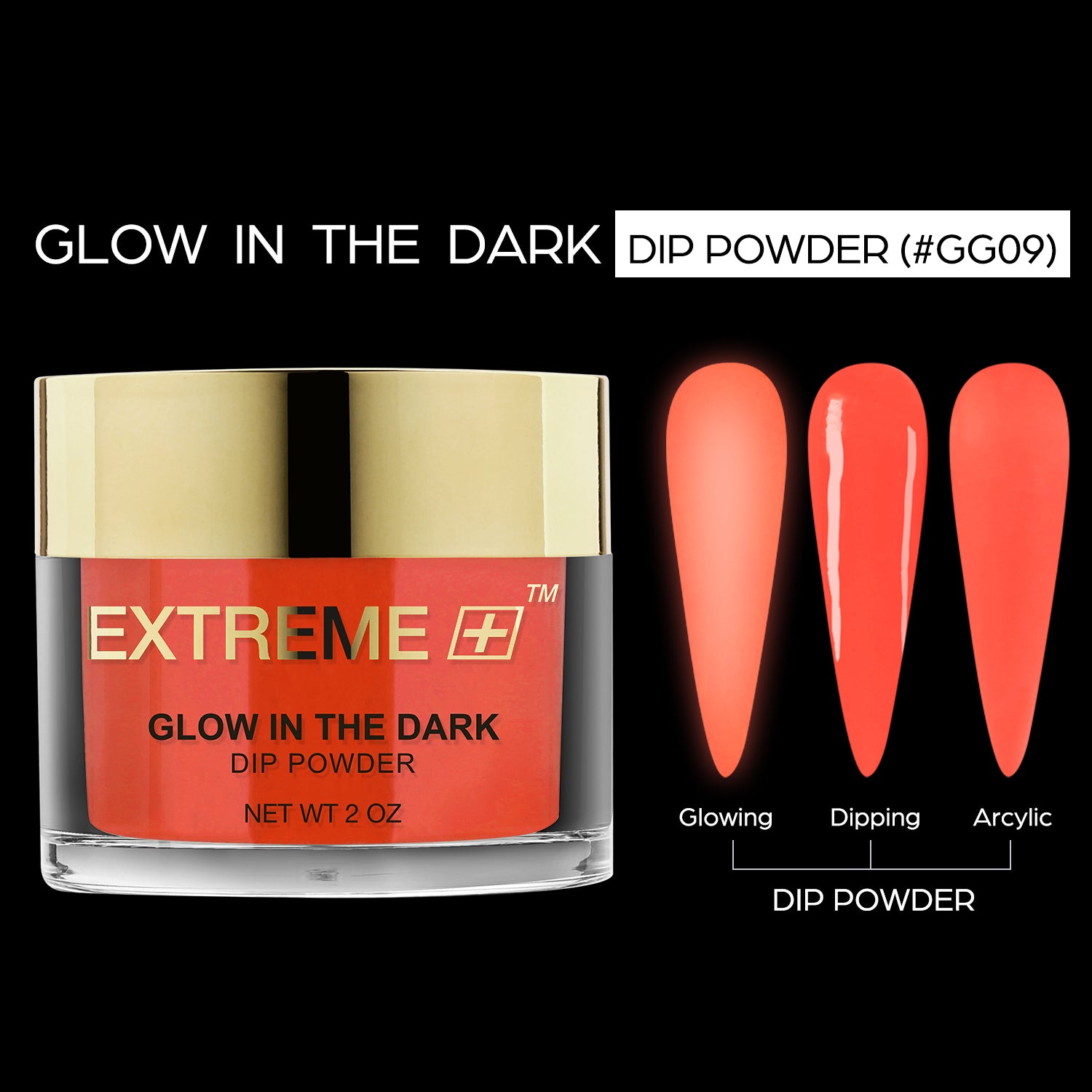 EXTREME+ SUPER Glow in the Dark Dip Powder 2 oz - #009