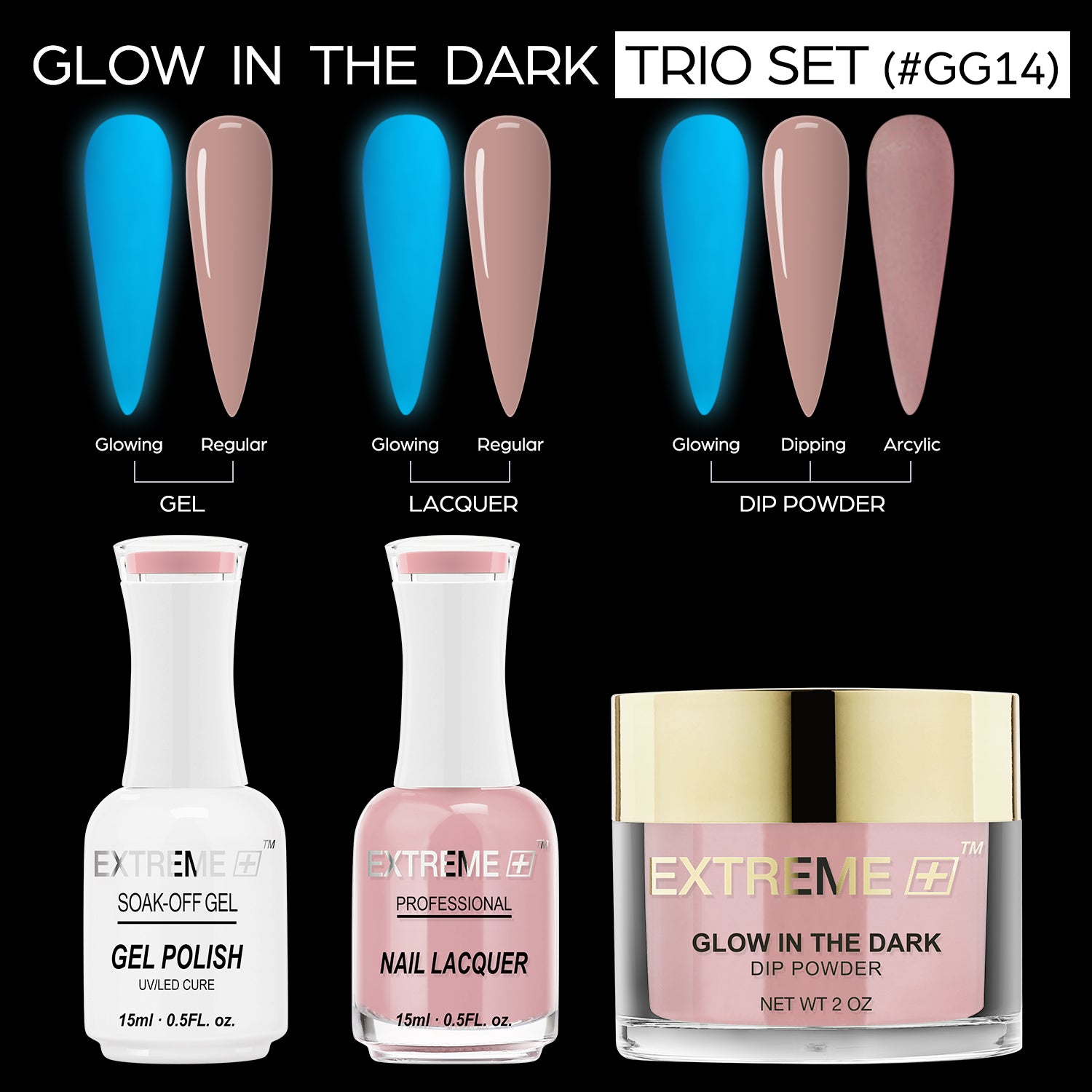 EXTREME+ 3 in 1 Combo Set - Glow in the Dark - #14