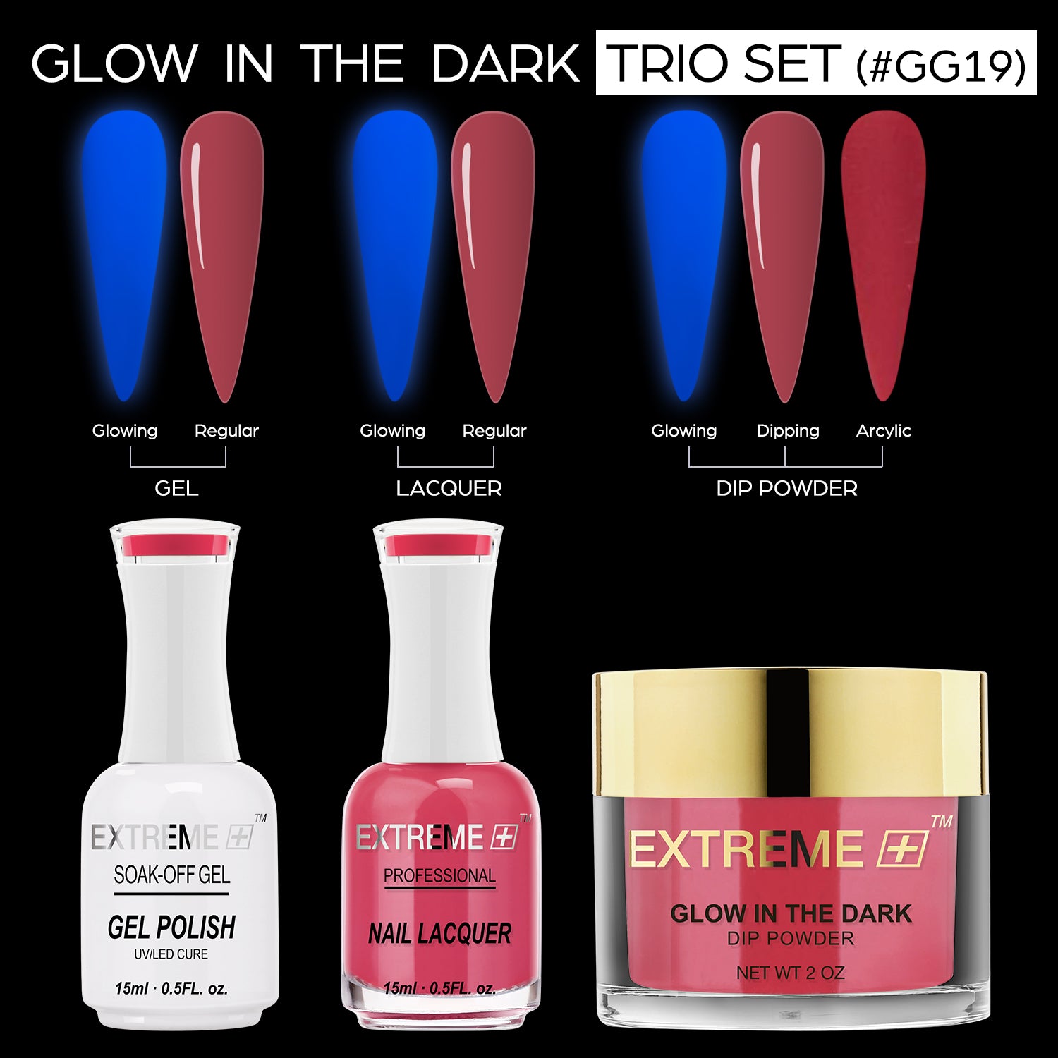 EXTREME+ 3 in 1 Combo Set - Glow in the Dark - #19