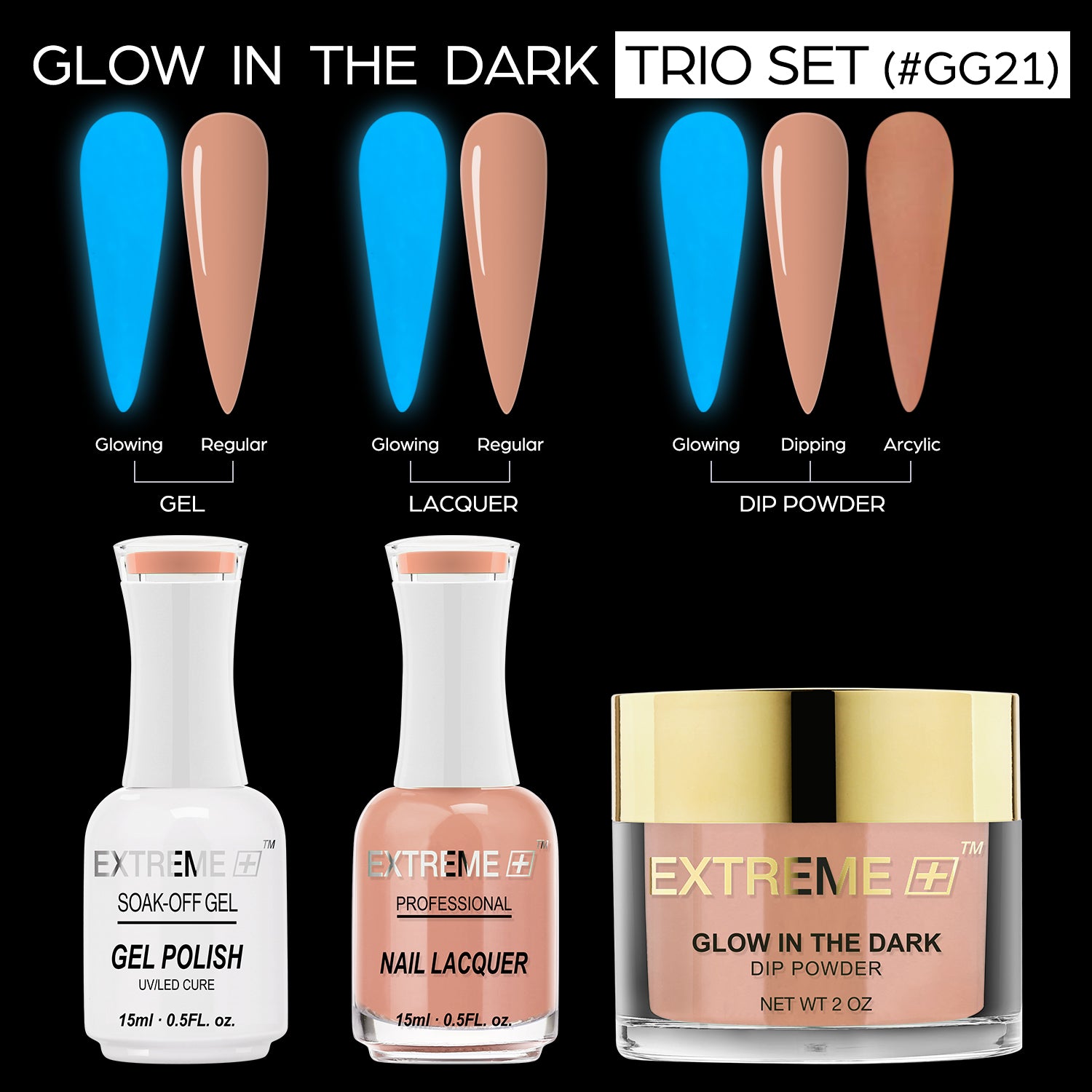 EXTREME+ 3 in 1 Combo Set - Glow in the Dark - #21