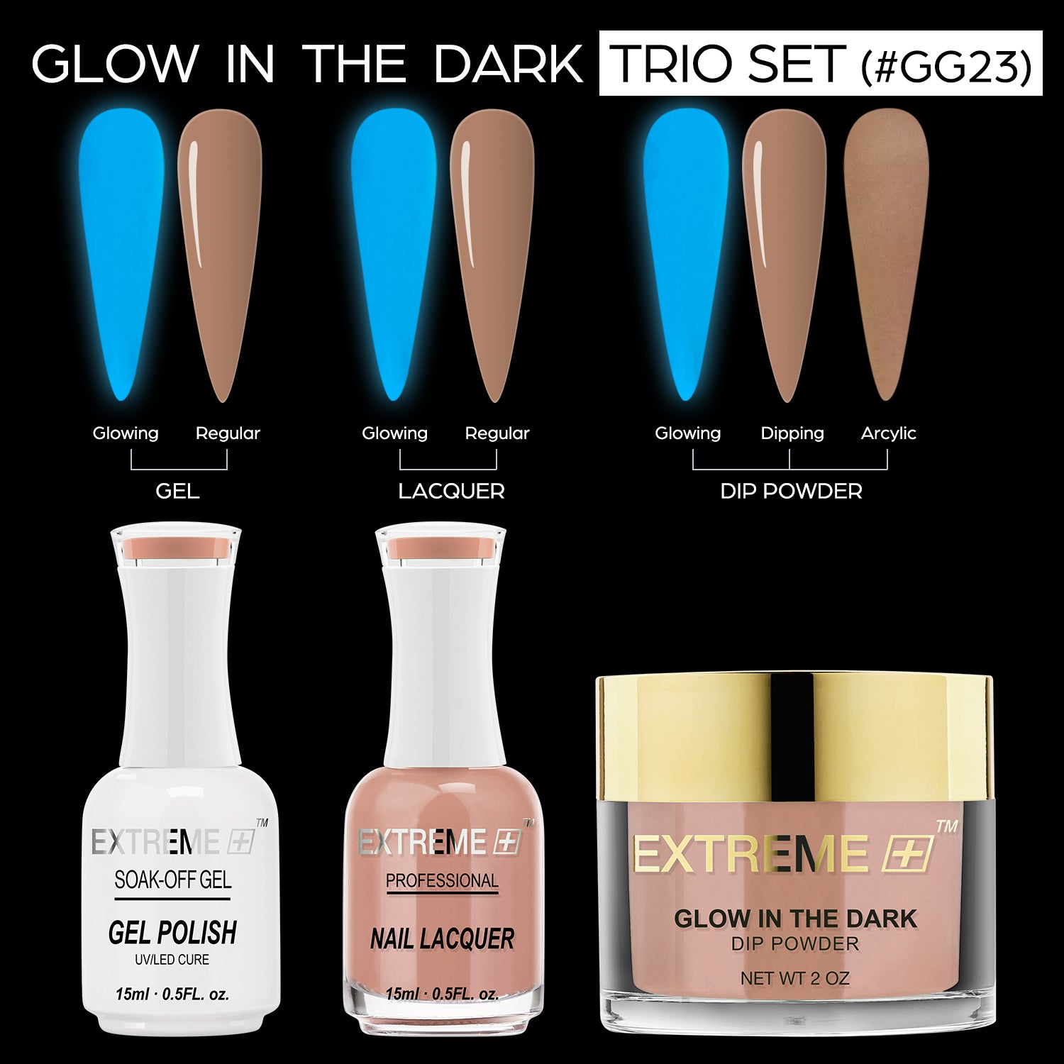 EXTREME+ 3 in 1 Combo Set - Glow in the Dark - #23