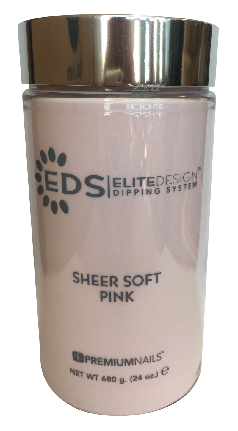 Premium Nails - Elite Design Dipping Powder Pink & White 24 Oz - Sheer Soft Pink