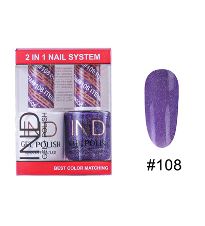 IND Nail Polish Gel & Matching Lacquer Set - #108