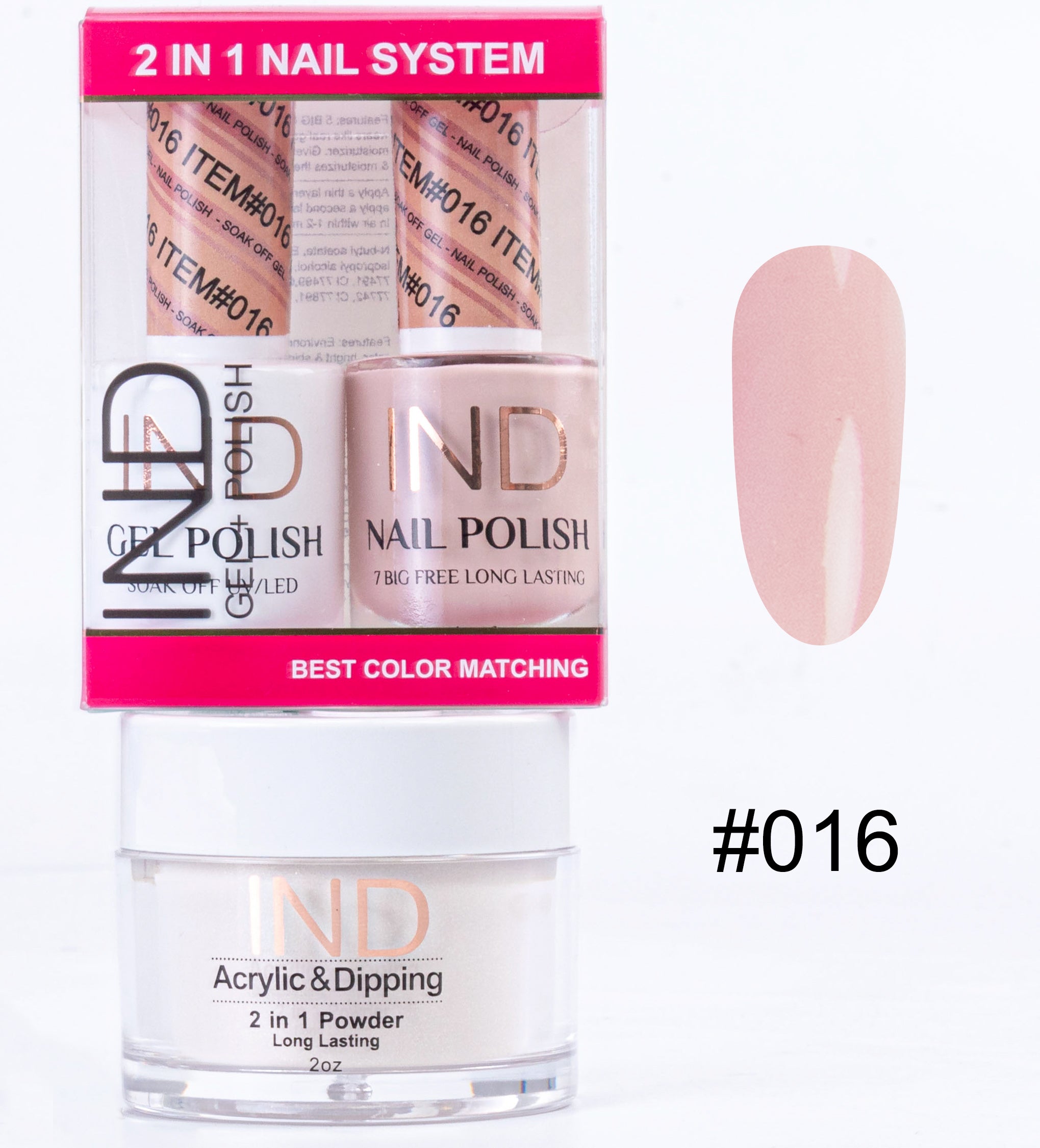 IND 3 IN 1 Combo Gel +Lacquer+dipping powder - #16