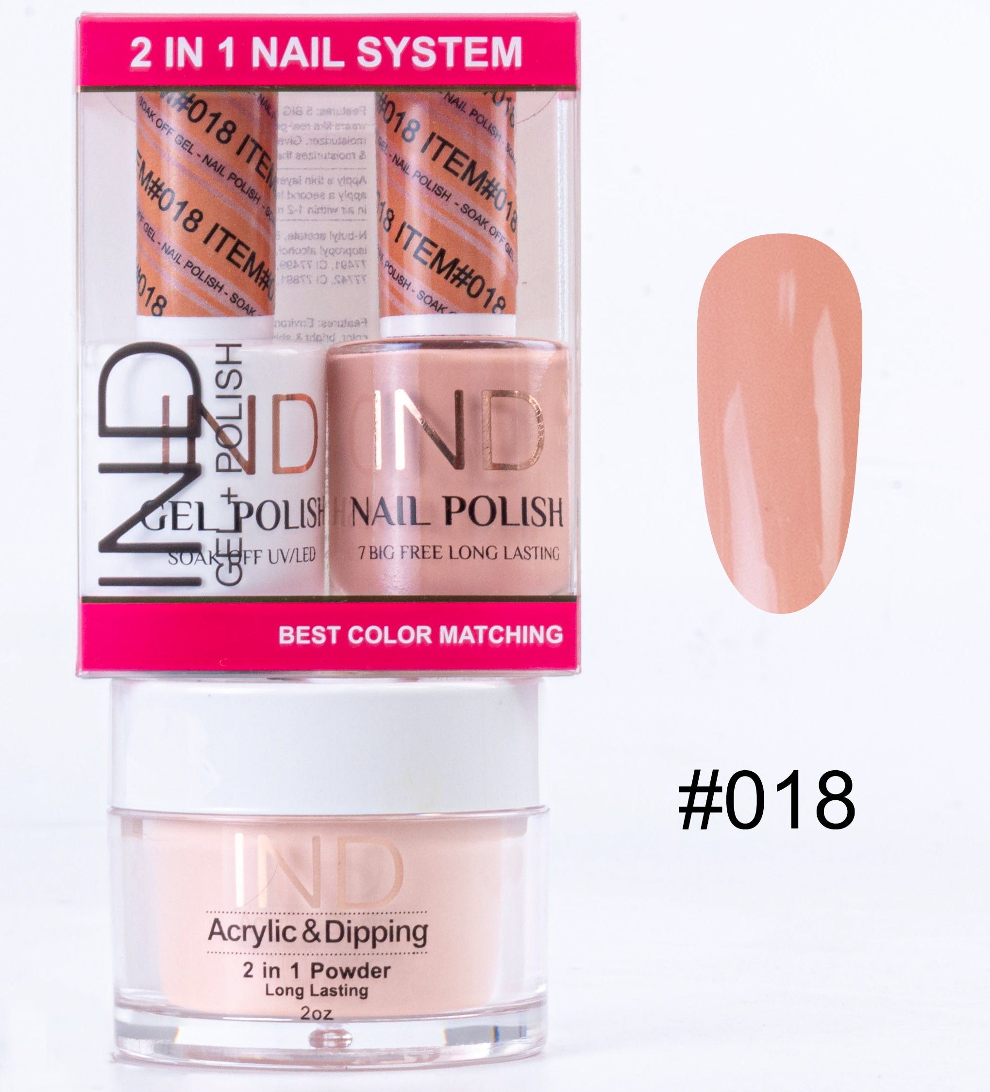 IND 3 IN 1 Combo Gel +Lacquer+dipping powder - #18