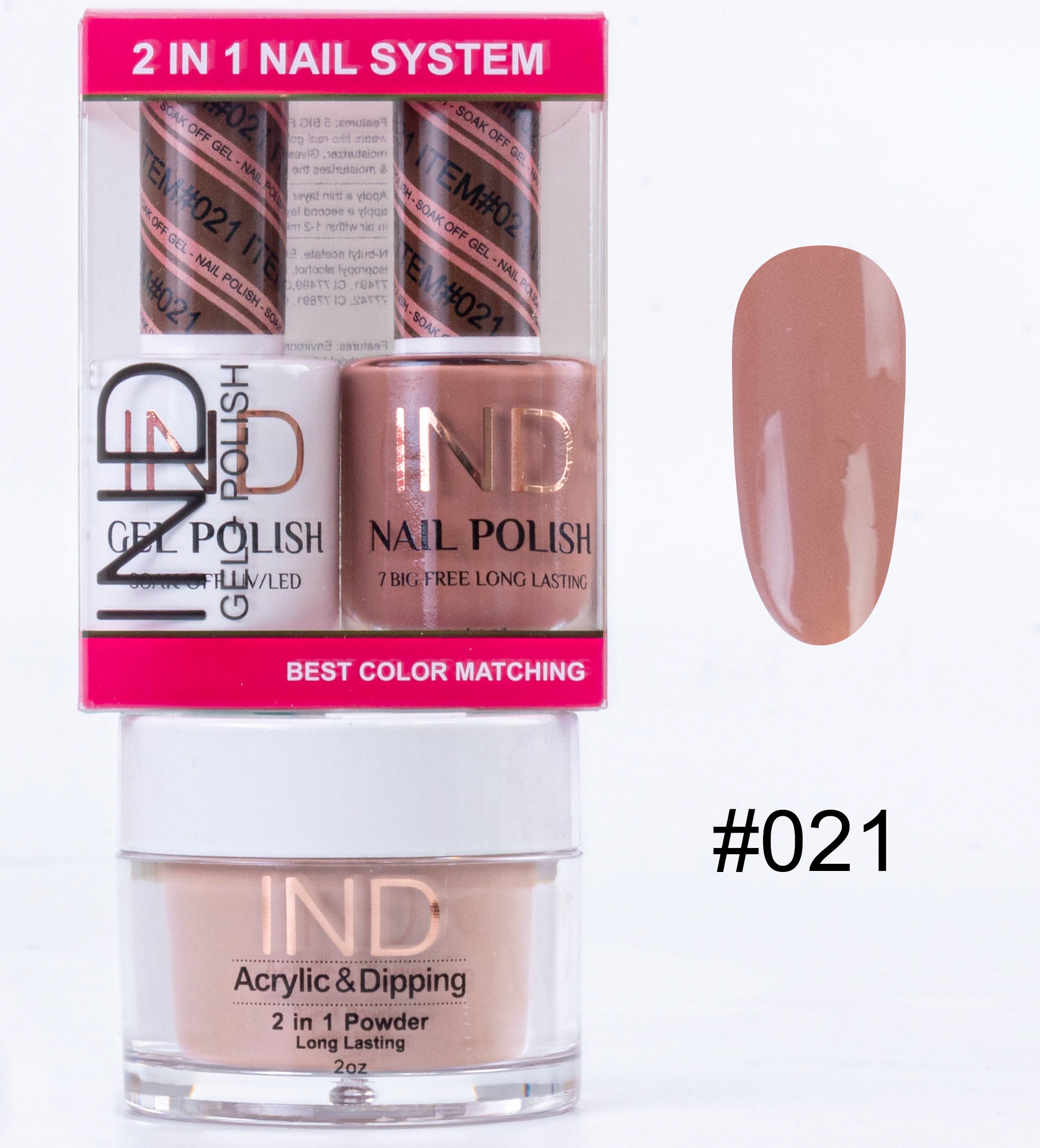 IND 3 IN 1 Combo Gel +Lacquer+dipping powder - #21