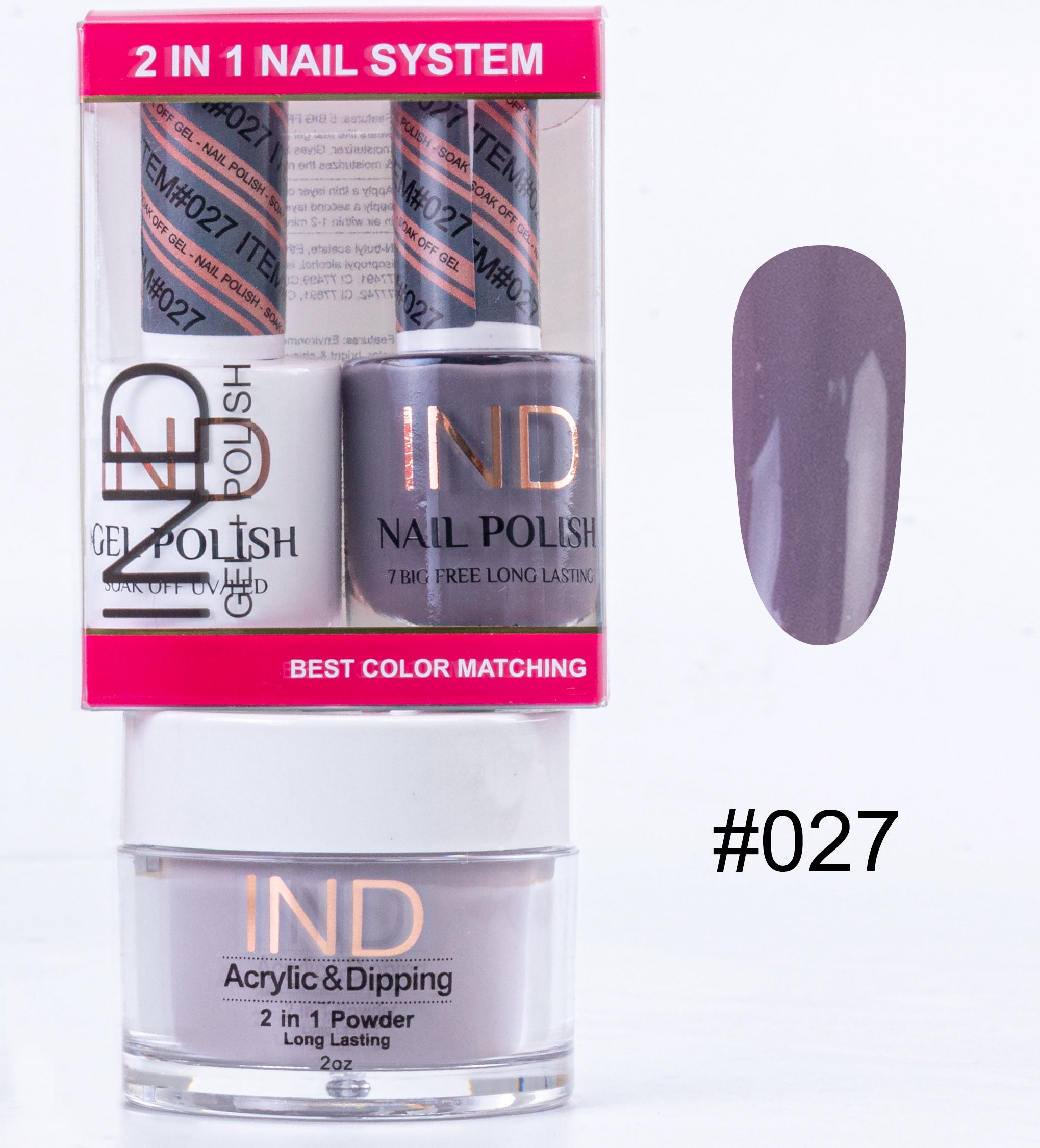 IND 3 IN 1 Combo Gel +Lacquer+dipping powder - #27