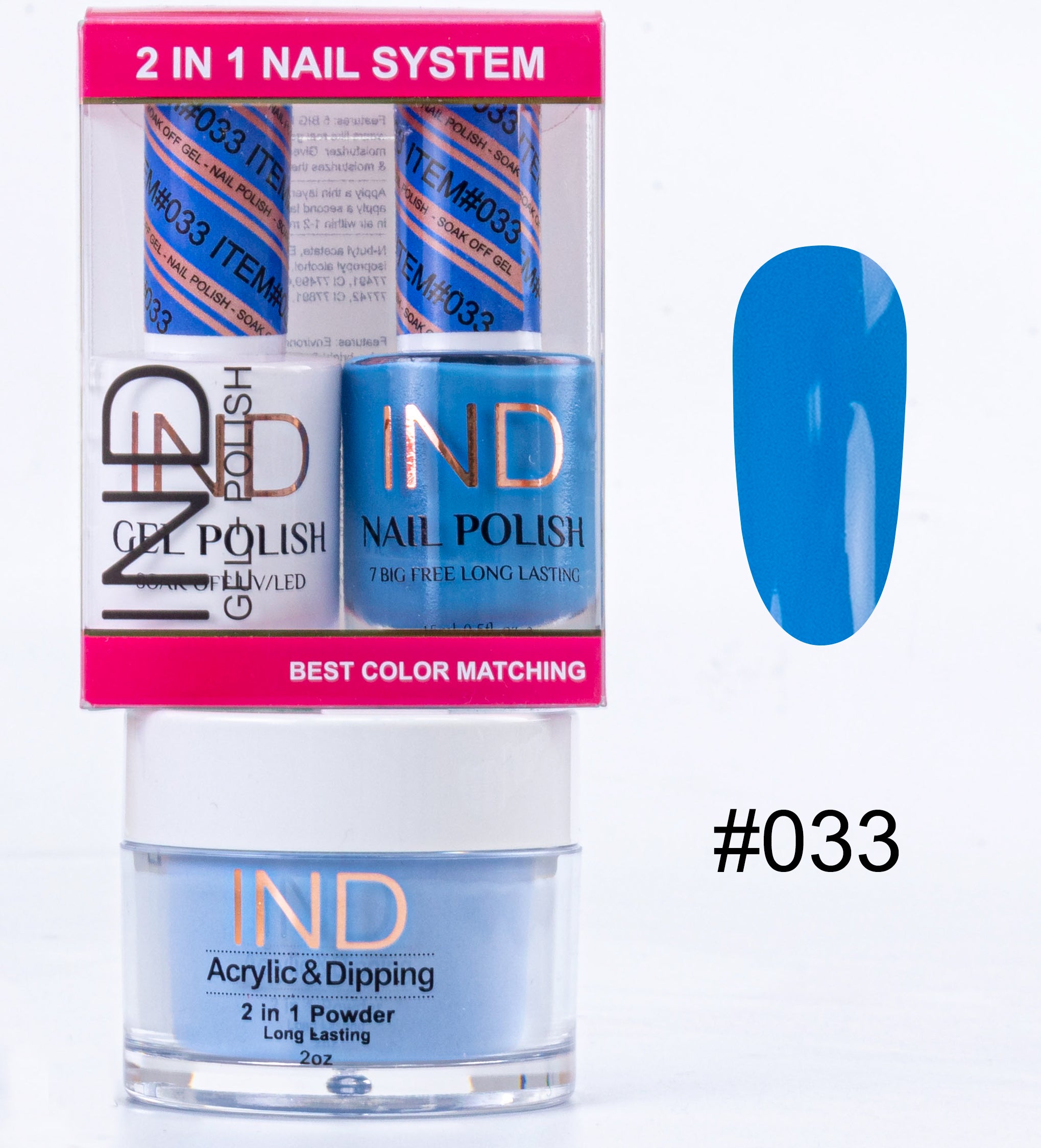 IND 3 IN 1 Combo Gel +Lacquer+dipping powder - #33