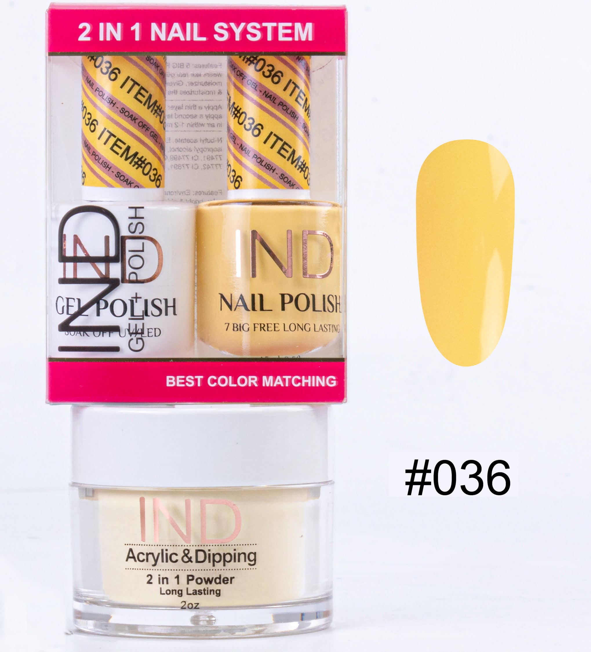 IND 3 IN 1 Combo Gel +Lacquer+dipping powder - #36