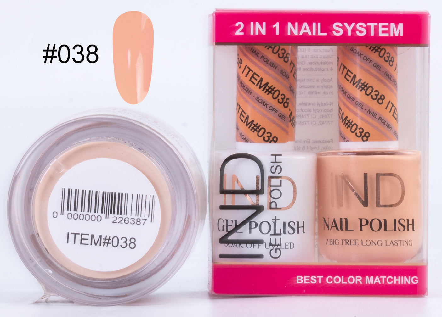 IND 3 IN 1 Combo Gel +Lacquer+dipping powder - #38