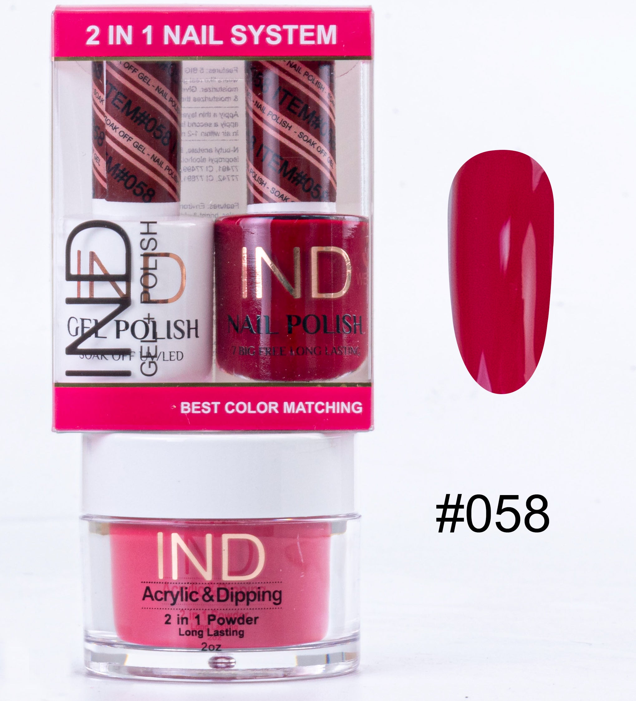 IND 3 IN 1 Combo Gel +Lacquer+dipping powder - #58