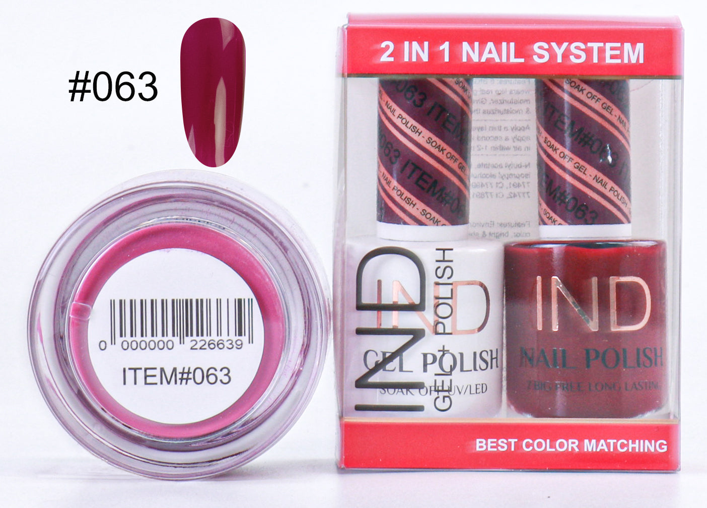 IND 3 IN 1 Combo Gel +Lacquer+dipping powder - #63