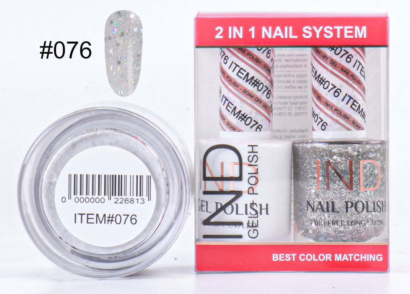 IND 3 IN 1 Combo Gel +Lacquer+dipping powder - #76