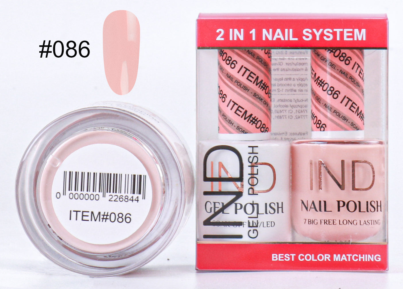 IND 3 IN 1 Combo Gel +Lacquer+dipping powder - #86