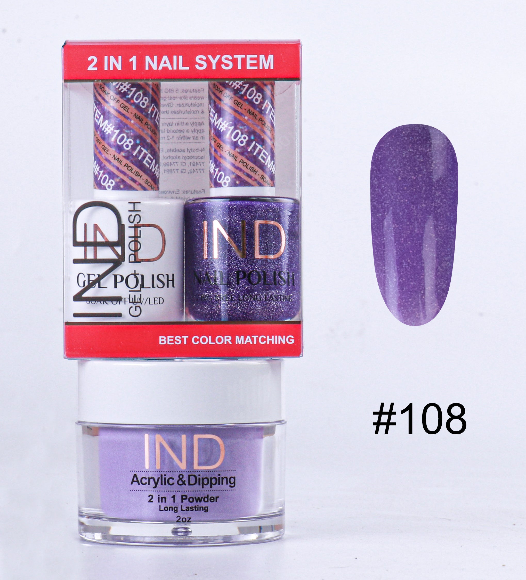 IND 3 IN 1 Combo Gel +Lacquer+dipping powder - #108