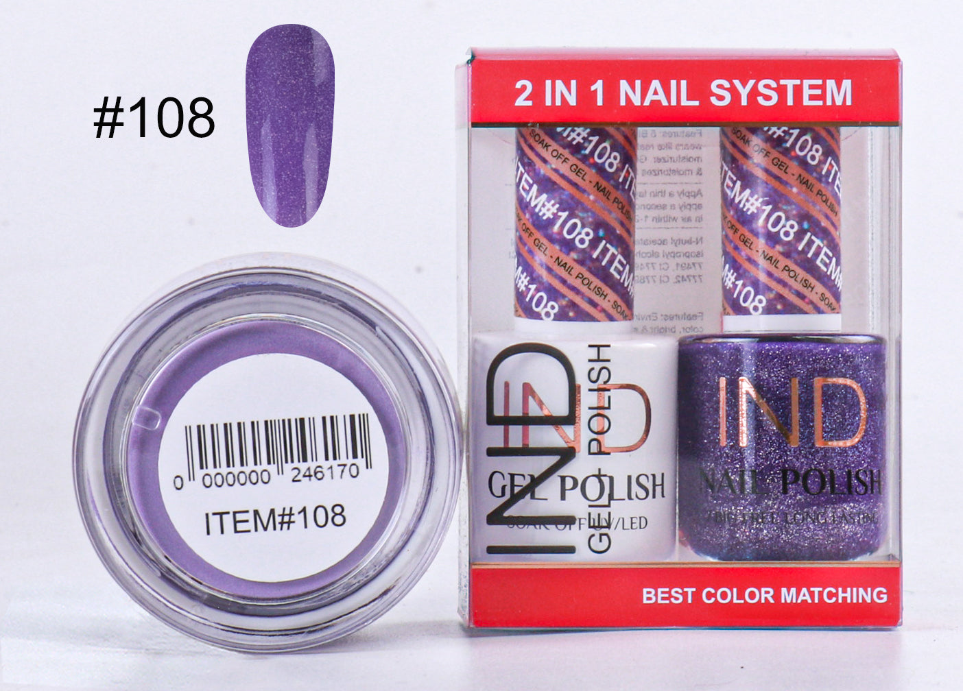 IND 3 IN 1 Combo Gel +Lacquer+dipping powder - #108