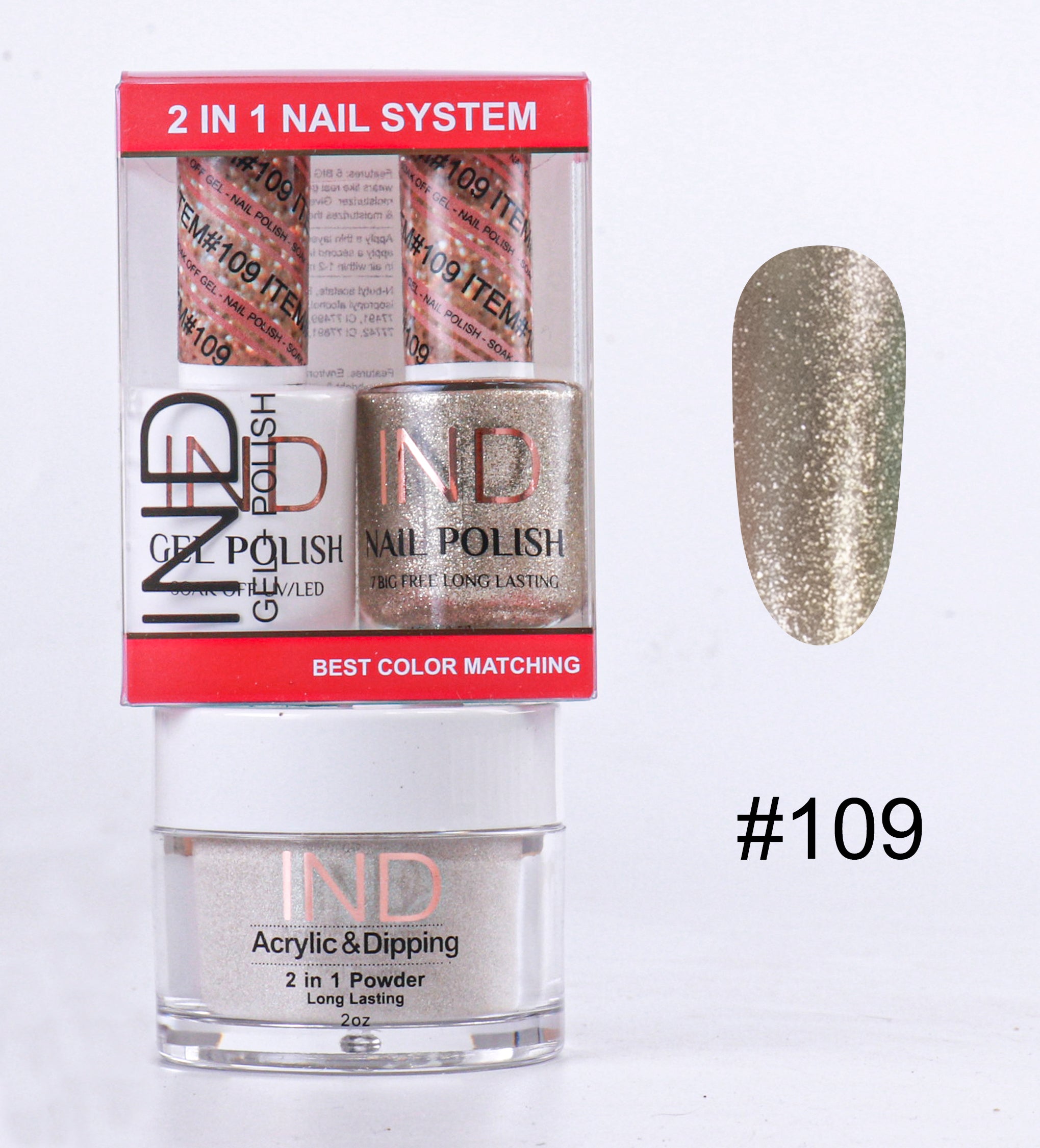 IND 3 IN 1 Combo Gel +Lacquer+dipping powder - #109