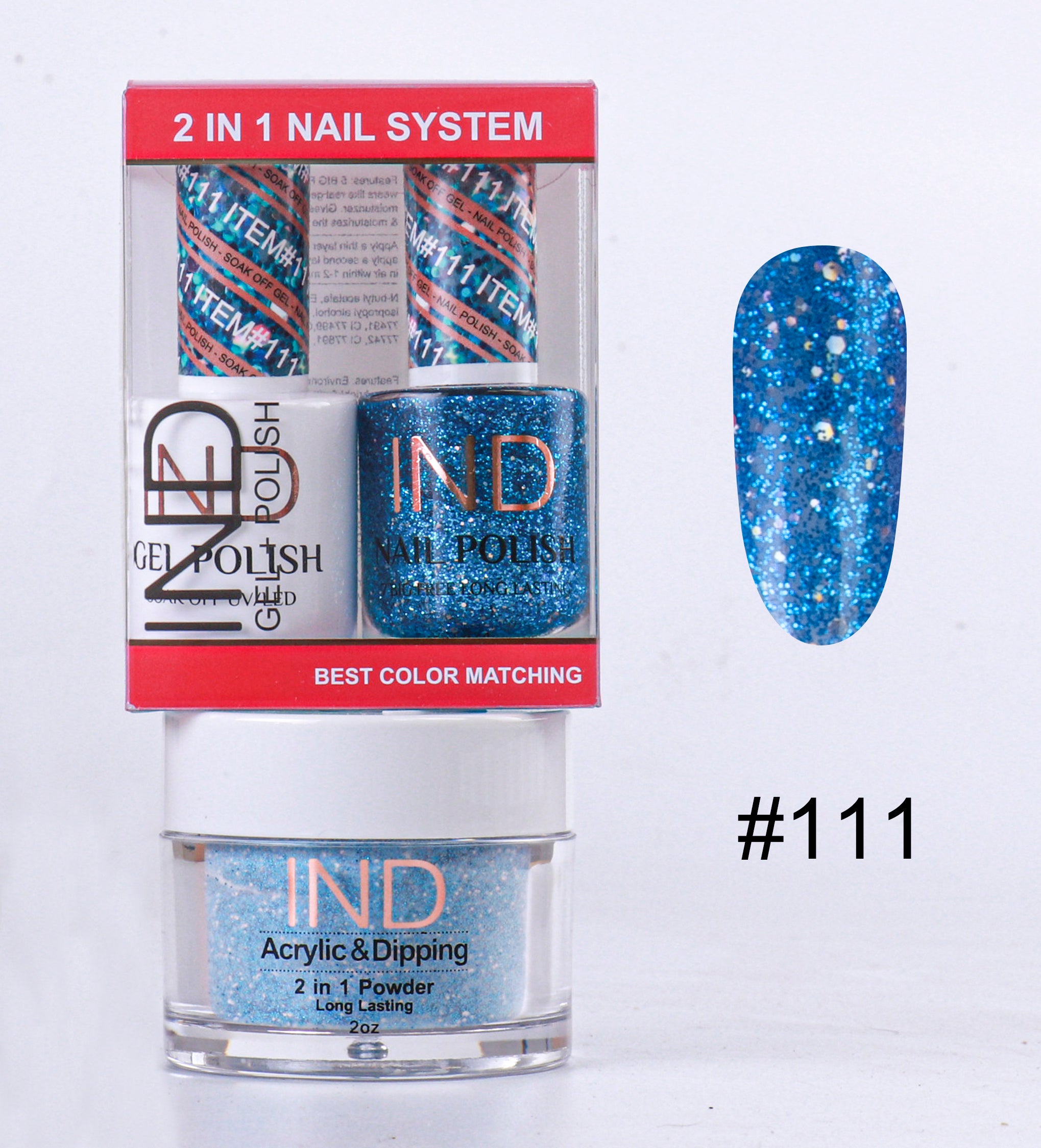 IND 3 IN 1 Combo Gel +Lacquer+dipping powder - #111