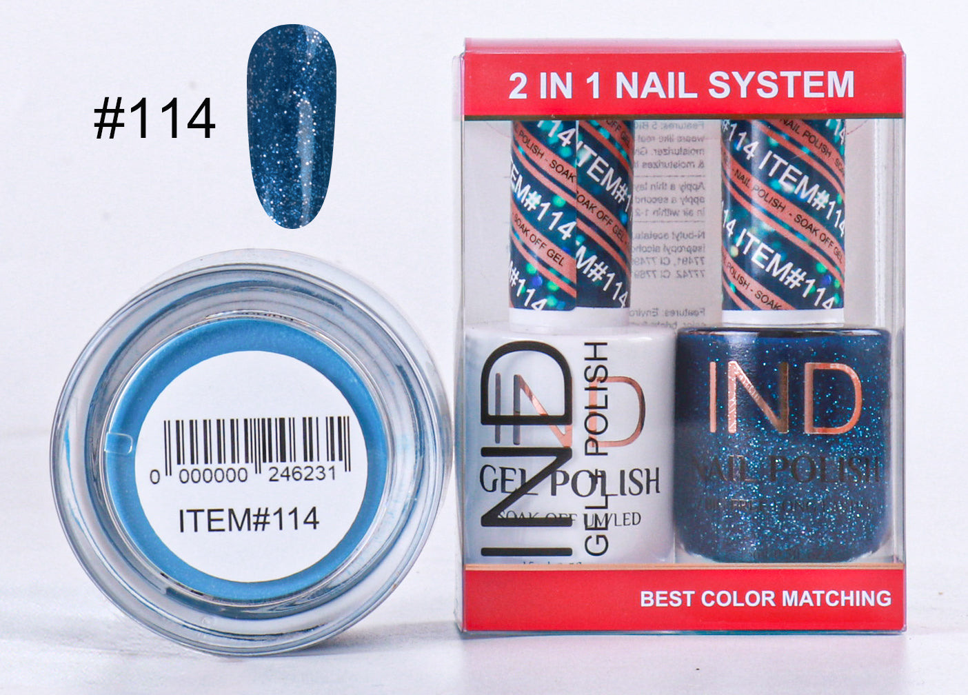 IND 3 IN 1 Combo Gel +Lacquer+dipping powder - #114