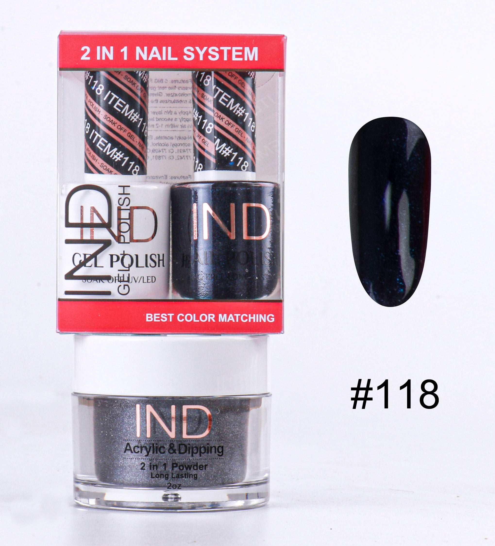 IND 3 IN 1 Combo Gel +Lacquer+dipping powder - #118