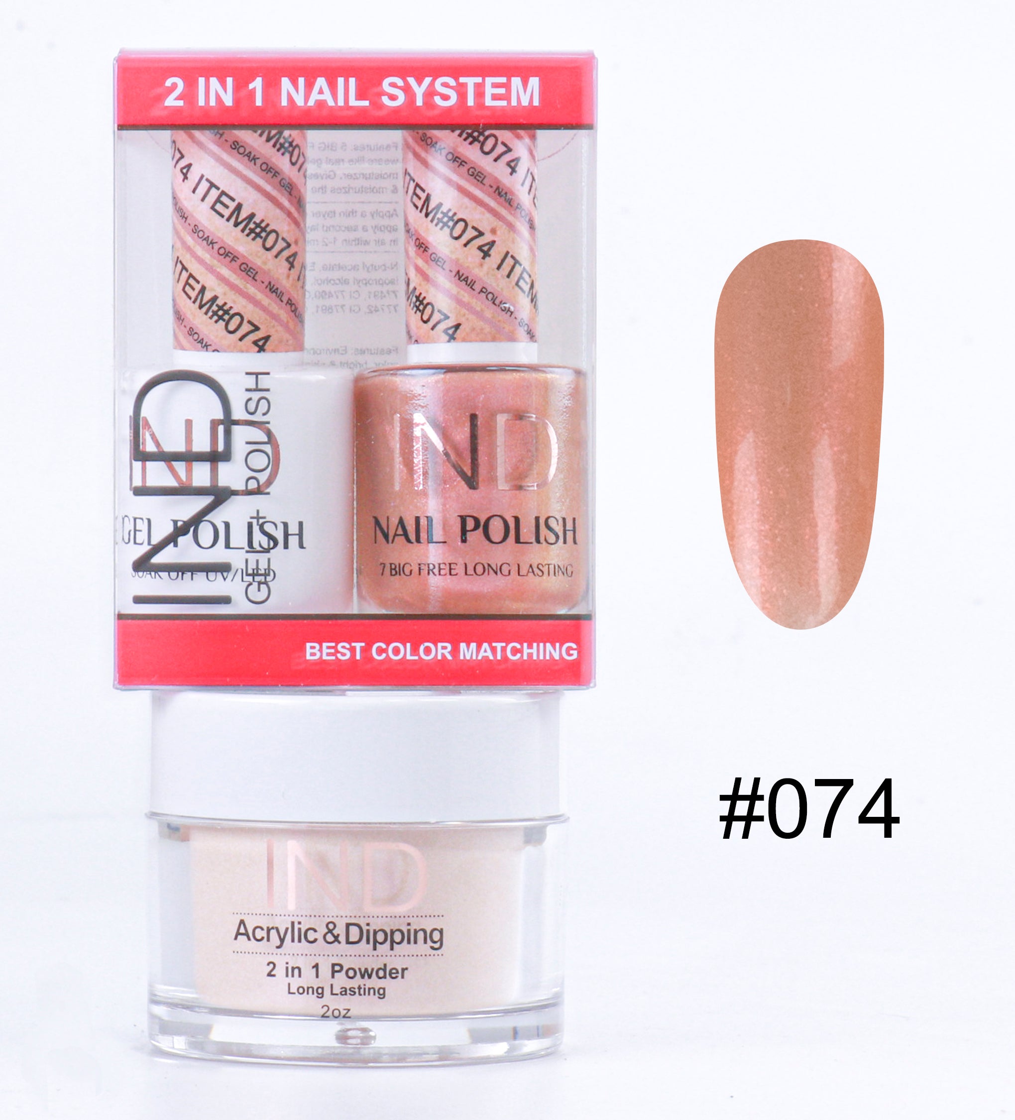 IND 3 IN 1 Combo Gel +Lacquer+dipping powder - #74