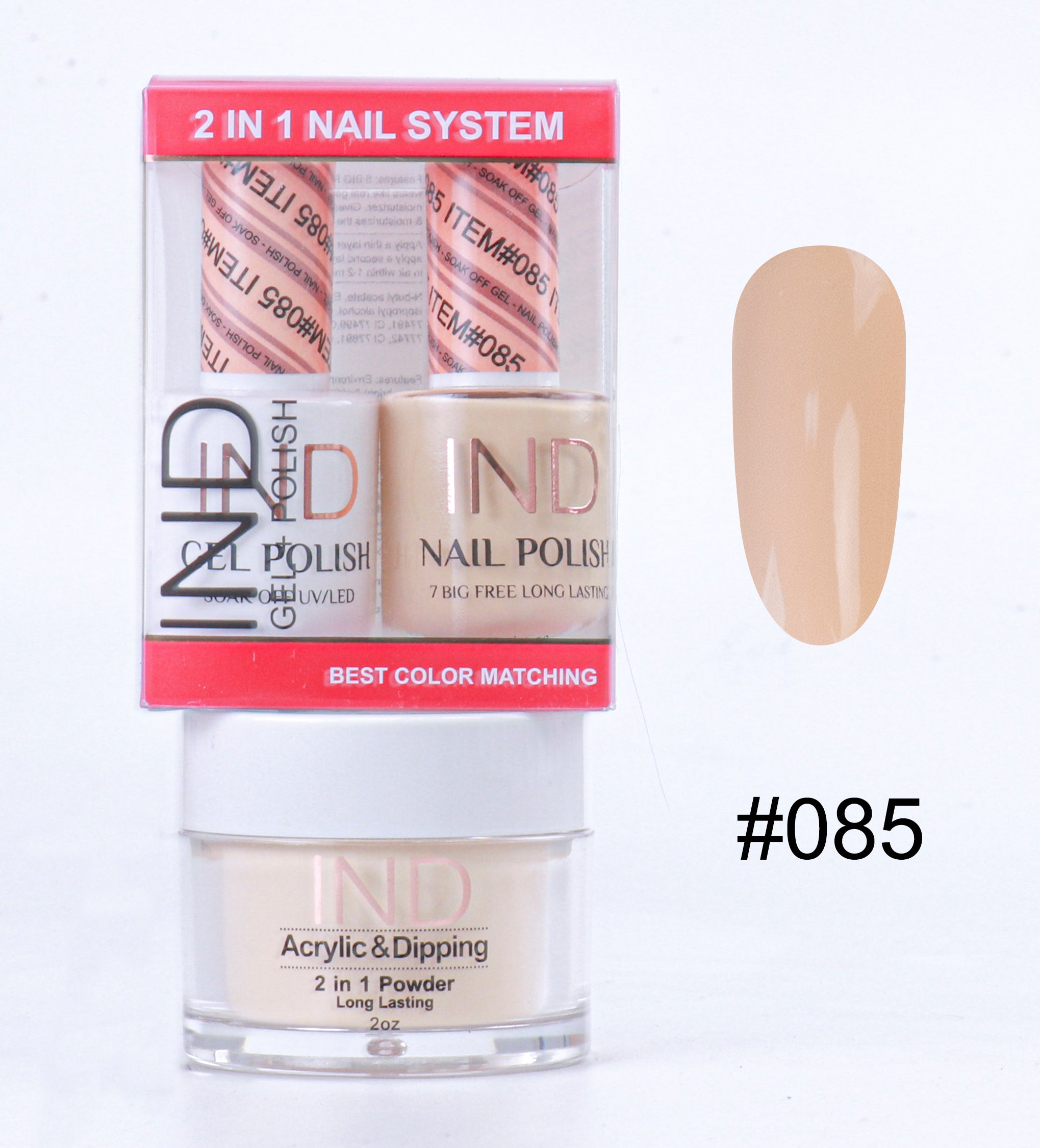 IND 3 IN 1 Combo Gel +Lacquer+dipping powder - #85