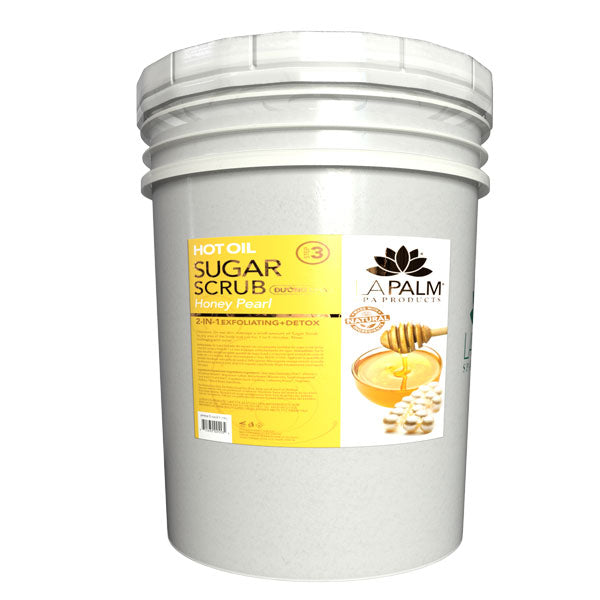 La Palm Hot Oil Sugar Scrub Bucket - Honey Pearl